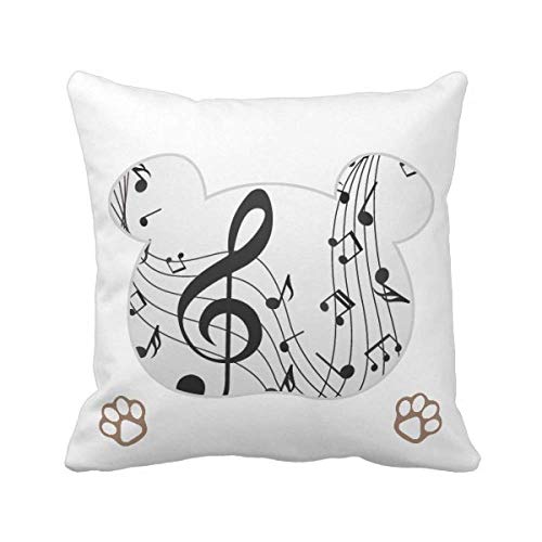 Housse de coussin carrée Flappg imprimé notes de musique noires - 2