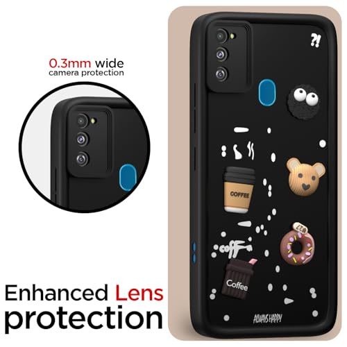 Image of Pikkme Back Cover for Samsung Galaxy M21 / M30s / M21 2021 | Cute Fun Cartoon 3D Bear Silicone Full Body Protection Bumper Cover (Black) | Cute Fun Cartoon