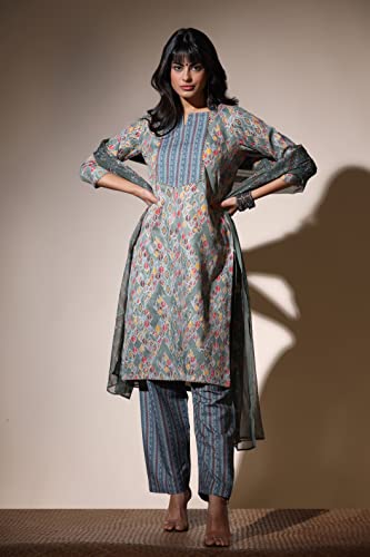 Image of GRECIILOOKS Women Kurta Set with Dupatta for Women | Kurti Set for Women | Festive Kurta Set for Women | Regular Fit Kurta