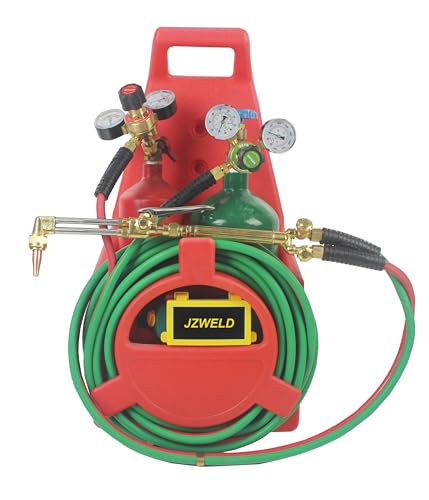 Image of Oxygen And Acetylene Regulator Set, CGA540 and CGA200 Acetylene Inlet Connection Compatible with V-Style Welding Cutting Gas Torch, CGA200 Acetylene Regulator For Small Cylinder