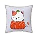 RBAZYFXUJ Urocza poszewka na poduszkę z kotem sushi 40 cm, poszewki na poduszki, kwadratowe poszewki na poduszki do salonu na sofę do sypialni
