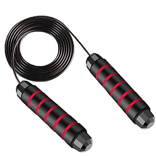 Jump Rope,Jump Rope Workout for Exercise,Jumping Rope for Fitness,Black Red Skipping Rope for Workout.