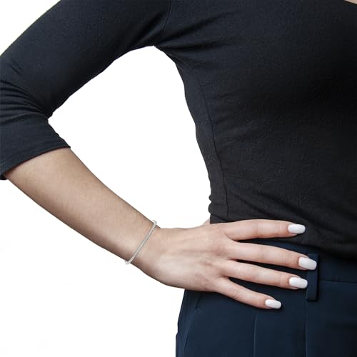 Timeless Love Paper Clip Diamond Tennis Bracelet for Women, 7" Paperclip Bracelet with 1/4 CTTW Diamonds in Sterling Silver, Modern Link Tennis Bracelets for Women, Elegant Jewelry Gift for Her3