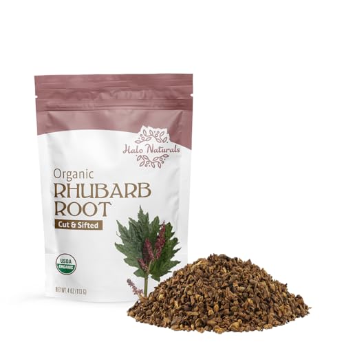 Halo Naturals Organic Rhubarb Root Cut & Sifted, 4 Ounces (Rheum ...