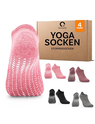 Occulto Damen & Herren Yoga Socken 2er Pack, 4er Pack (Modell: Mady) 4 Paare |...