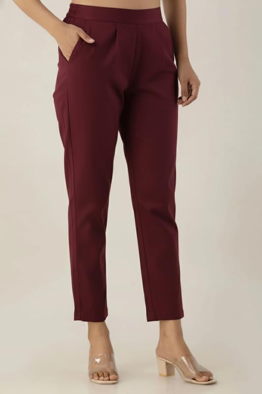 Image of Regular Fit Cotton Woman Trousers Pants Kurti Pant Casual Daily Formal Office Use