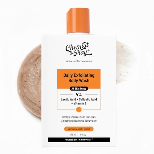 Chemist At Play 1% Salicylic Acid Exfoliating Body Wash 473ml | Enriched with Vitamin E & Murumuru | Gentle Exfoliating Shower Gel | Prevents Dry, Rough, Bumpy Skin | For Men & Women | 473ml