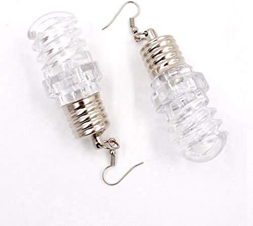 ARDUX LED Light Bulb Earrings - 1 Pairs Multicolor Bright Stylish Fashion Earrings, Personality Earrings Ear Hook Ear Studs Toy (Spiral Shape)