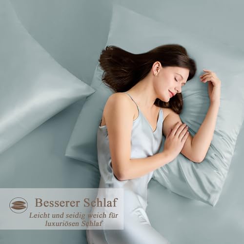 Vielit Satin Kissenbezug 60x60 2pc, wie EIN Seidenkissenbezug Sage Grün – Ansicht 3