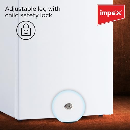 Image of Impex Refrigerator Single Door Fridge (3 Cubic Feet) Freezer,Glass Shelves, Safety Lock And Key, Low Noise, Energy Saving, Fast Cooling 90 L 95 W IMRF 140 B White