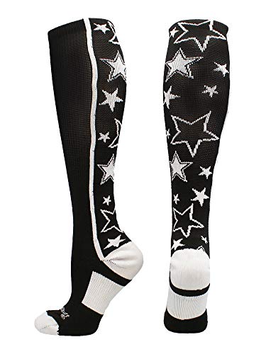 MadSportsStuff Softball Socks with Stars for Girls and Women Over the Calf Tall Socks Youth and Adult Sizes