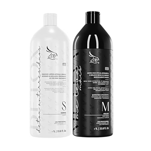 Zap Cosmetics | Me Leva Black & Detox Kit | Tratamiento de Queratina Brasileña | (2x) 1000ml