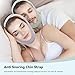 Anti Snore Chin Strap, Snore Stopper with Adjustable Velcro Chin Strap for Sleeping Comfortable Stop Snoring Solution Anti Snoring Devices Breathable and Reusable （Two Couple Outfits） (L)
