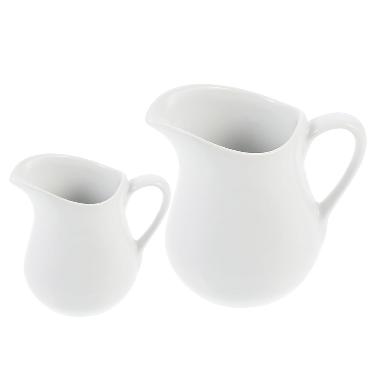 STOBAZA 2pcs Ceramic Milk Cup Coffee Gravy Pitcher Syrup Dispenser Espresso Pot Mini Syrup Pitcher Creamer with Handle Small Milk Jug Coffee Dispenser Coffee Holder Ceramics White