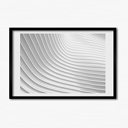 Tableau Décoratif Cadre en Bois MDF 60x40 cm Tulup Peinture Photo Affiche Lignes D'abstrakcja