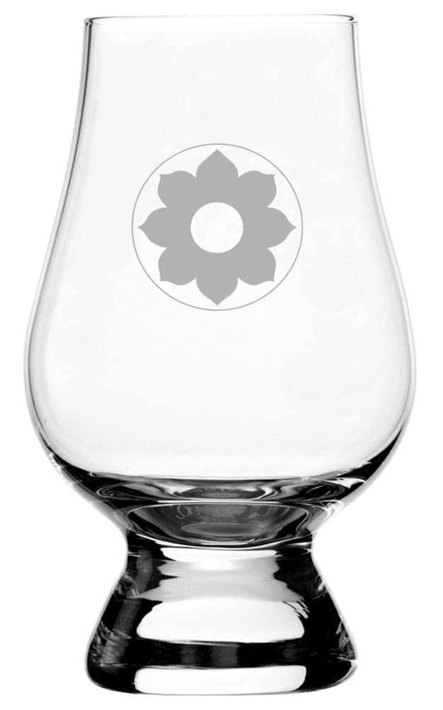 9th Infantry Division Military Personalized Custom 6.5oz Etched Crystal Whisky Glass Compatible with The Glencairn Glass Accessories