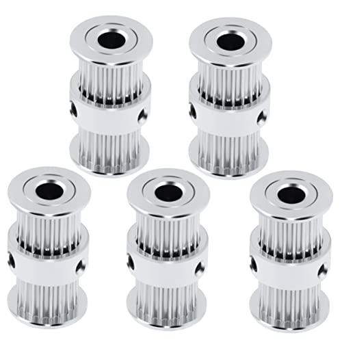 5pcs 2gt 20 Teeth 5mm Bore Aluminum Timing Belt Idler Pulley
