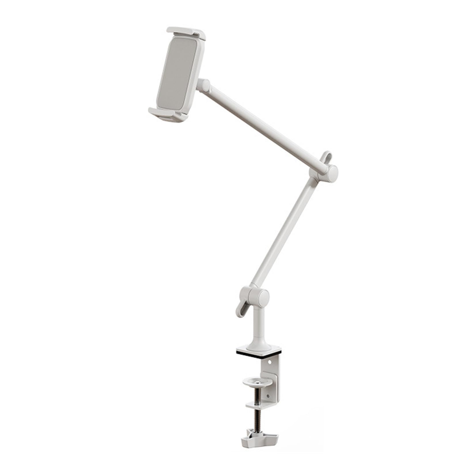 Flexibler Tablet Tischständer, robuste Klemmsysteme, 360-Grad Drehung, verstellbare Armlänge, ergonomische Betrachtungsposition, höhenverstellbare Tablet Arm Tischhalterung