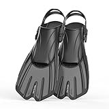 REALIKE Swim Fins Snorkel Fins Snorkeling Flippers for Swimming Adjustable Open Heel Short Travel Si