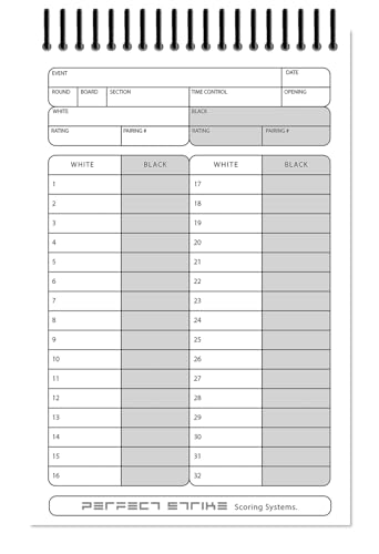 Jeu d'échecs Perfect Strike avec carnet de notation de 100 parties format 14x21,6 cm - 3