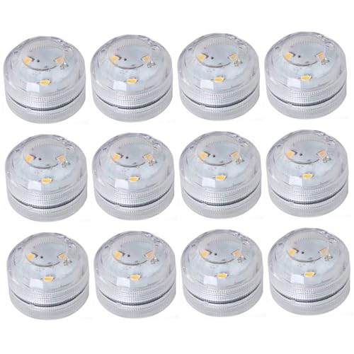 Luces LED sumergibles blancas para centros de mesa de bodas y decoración de peceras Gcroet
