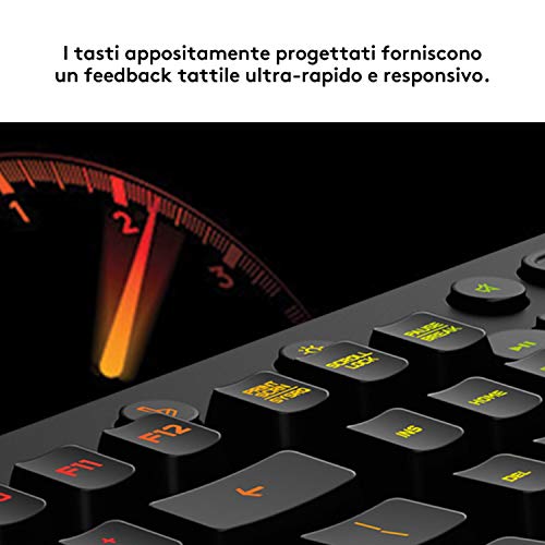 Logitech-G213-Prodigy-Tastiera-Gaming-Cablata-LIGHTSYNC-RGB-Tasti-Retroilluminati-Resistente-Agli-Schizzi-Tasti-Personalizzabili-Controlli-Dedicati-Multimediali-QWERTY-Layout-Italiano-Nero