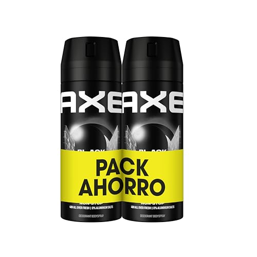 Axe Desodorante Antitranspirante Bodyspray BLACK Pack Ahorro 2x150 ML, El embalaje puede variar