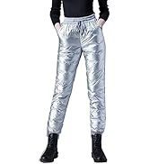 zsangbee Women's Down Pants Winter Thermal Warm Puffy Puffer Sweatpants Quilted Outdoor Ski Snow ...
