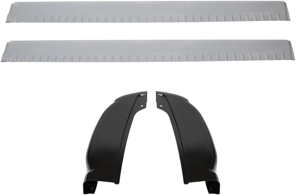 Inner & Outer Rocker Panels W/Cab Corners for Chevy for Silverado 3500HD/3500/2500HD/2500/1500,for GMC for Sierra 3500HD/3500/2500HD/2500/1500 4Dr Cab (Black & Sliver,Steel)
