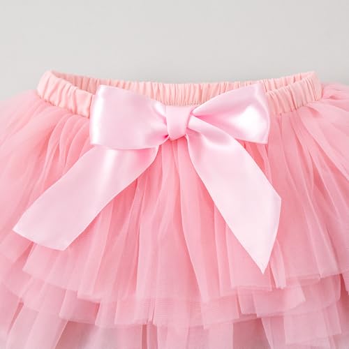 LYSMuch 0-24M Baby Girls Outfit Set Tutu Skirt with Diaper Cover Ruffle Sleeve Bodysuit Flower Headband4