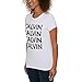 Calvin Klein Jeans Ladies' Logo Crewneck Tee | Womens Summer Tops Graphic Tees | Womens Short Sleeve Tops - White XX-Large