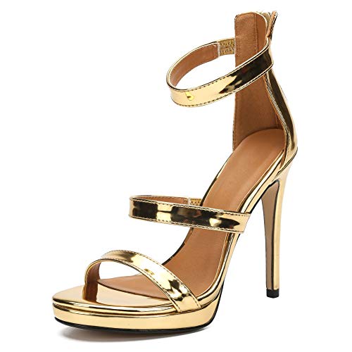 MAIERNISI JESSI Unisex Men's Women's Strappy Heels, Stiletto High Heel Dress Pump Sandals