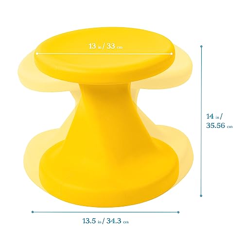 Image of ECR4Kids Twist Active Wobble Stool, 14in Seat Height, Classroom Furniture, Yellow