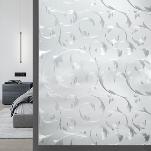 Rabbitgoo A058-44.5 Window Privacy Film, Frosted Glass Window Film Decorative cover