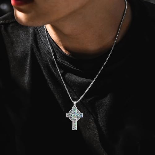 Cross Necklace 925 Sterling Silver Cross Pendant Crucifix Necklace Christian Jewelry Gifts for Men Women4