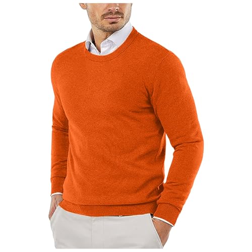 Men's Crew Neck Sweater Slim Fit Lightweight Sweatshirts Knitted Pullover for Casual or Dressy Wear