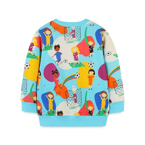 Boys Girls Hoodies Toddler Boy's Girl's Cartoon Prints Long Sleeves Crewneck Pullover Sweatshirt (Sky Blue, 2-3 Years)4