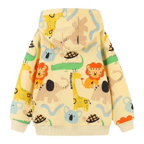 Image of Toddler Zip Up Hoodie Sweatshirt Fall Clothes Boys Jacket With Hood 2-7 Years