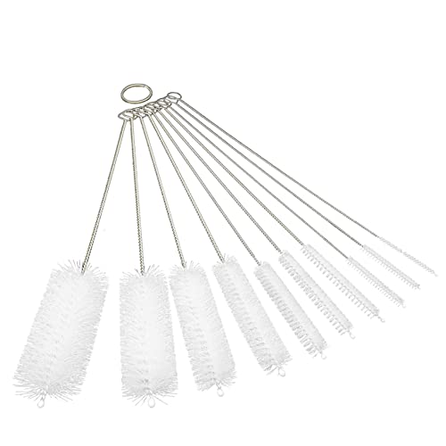 Small Cleaning Bottle Brush Set Tube Brush Nylon Bottle Pipe Cleaner Bottle Cleaning Brush Reusable Straw Cleaning Brush Suitable for Cleaning narrow areas, Drinking Straw, Cup Teapot Bottle - 10PCS