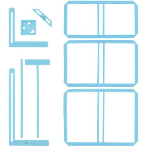 UPTTHOW 9Pcs Bookbinding Easy Scrapbooking Tool for Starter, Complete Great Stencils and Cutter Guide Kit Can Be Made Into Notebook Calender Junk Journal Handbook Cover