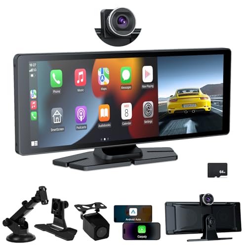 Pantalla inalámbrica CarPlay 10.26 pulgadas con cámara 4K y 1080P