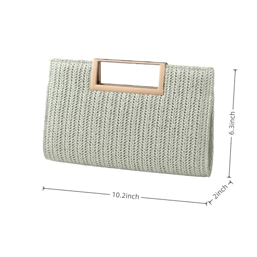Image of Women Straw Drawstring Bucket Purse Small Tote Shoulder Handbag Hollow Out Cross-body Bag for Summer,Beach | Straw