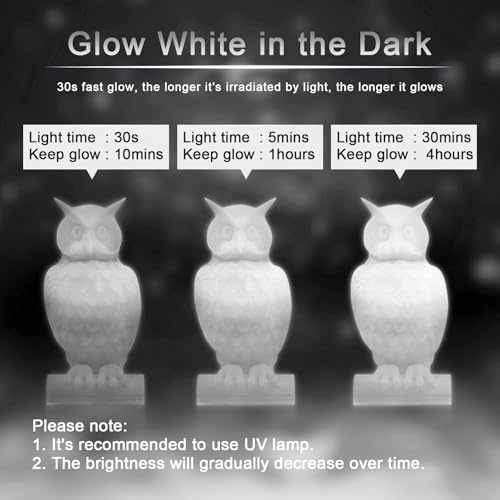 Image of YOUSU 3D Printer Filament 1.75mm PLA Filament Glow in Dark White PLA Filament 3D Printing Filament 1kg(2.2lbs) Spool.