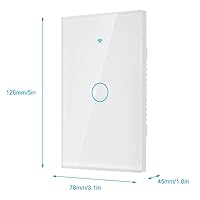Vista 4 de Interruptor inteligente de 1 vía Control de luz de pared (Blanco EE.UU.)
