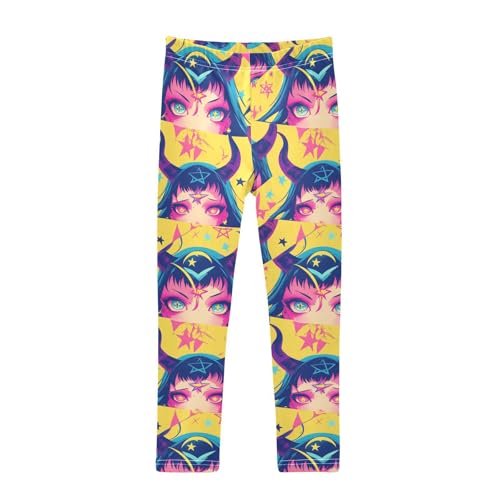 Rainbow Polka Dots Kids Girl's Athletic Leggings Casual Full Length Yoga Pants Exercise