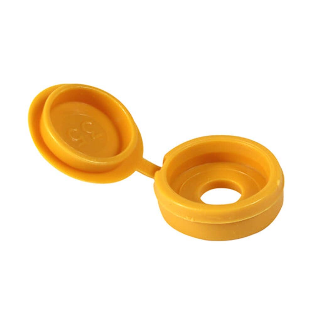 Timco Yellow Hinged Screw Caps Small - To Fit 3.0 To 4.5 Screw