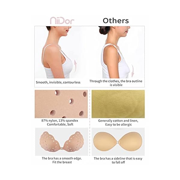 Niidor-Sticky-Bra-Breathable-Strapless-Bra-Adhesive-Push-Up-Backless-Bras-for-Women Niidor Sticky Bra, Breathable Strapless Bra Adhesive Push Up Backless Bras for Women(Nude-D)