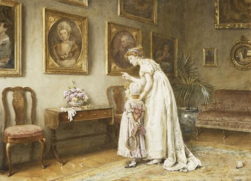 Cuadro pintura al óleo de George Goodwin Kilburne, decoración moderna de hogar 60x90cm