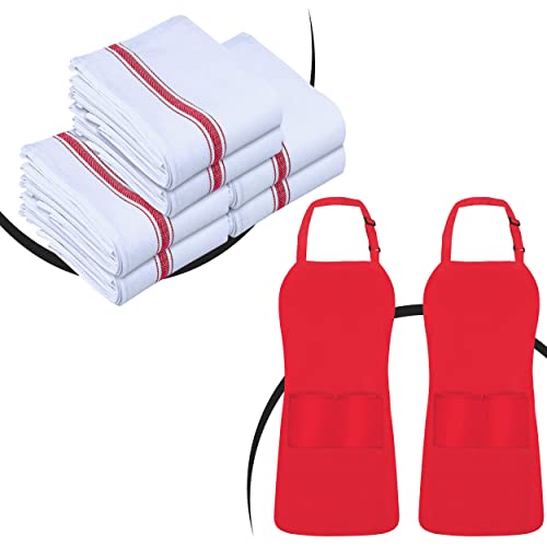Utopia Kitchen Bundle Set Of Utopia Towels Kitchen Dish Towels - 100% Cotton Dish Towels - Reusable Cleaning Kitchen Towels - Washable Dish Towels - 15 X 25 Inches (12-Pack, Red) Unisex Adjustable #TOP2
