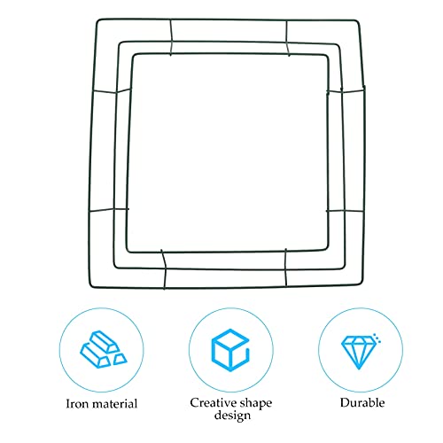 Milisten 2Pcs Floral Wire Wreath Frame Square Christmas Holiday Metal Wire Frame Form For Christmas Holiday New Year Thanksgiving Day Decorations, 30X30Cm #TOP7